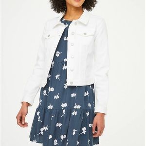 Loft Cropped white jean jacket